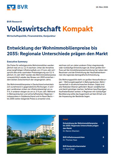 18. März 2026: Entwicklung der Wohnimmobilienpreise bis  2035: Regionale Unterschiede prägen den Markt